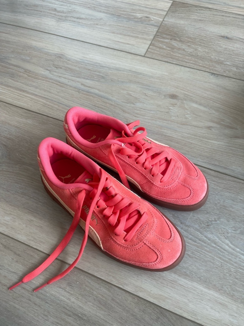 Puma Club II Era Coral Pink Suede Sneakers